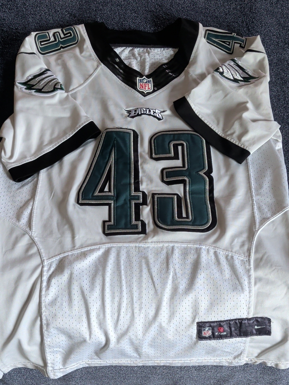 Nike Philadelphia Eagles White Teal Black #43 Jersey